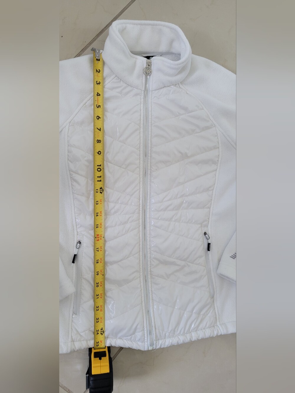 New Balance M White Fleece Hybrid Jacket Activewear Athleisure Gorpcore - Picture 7 of 9